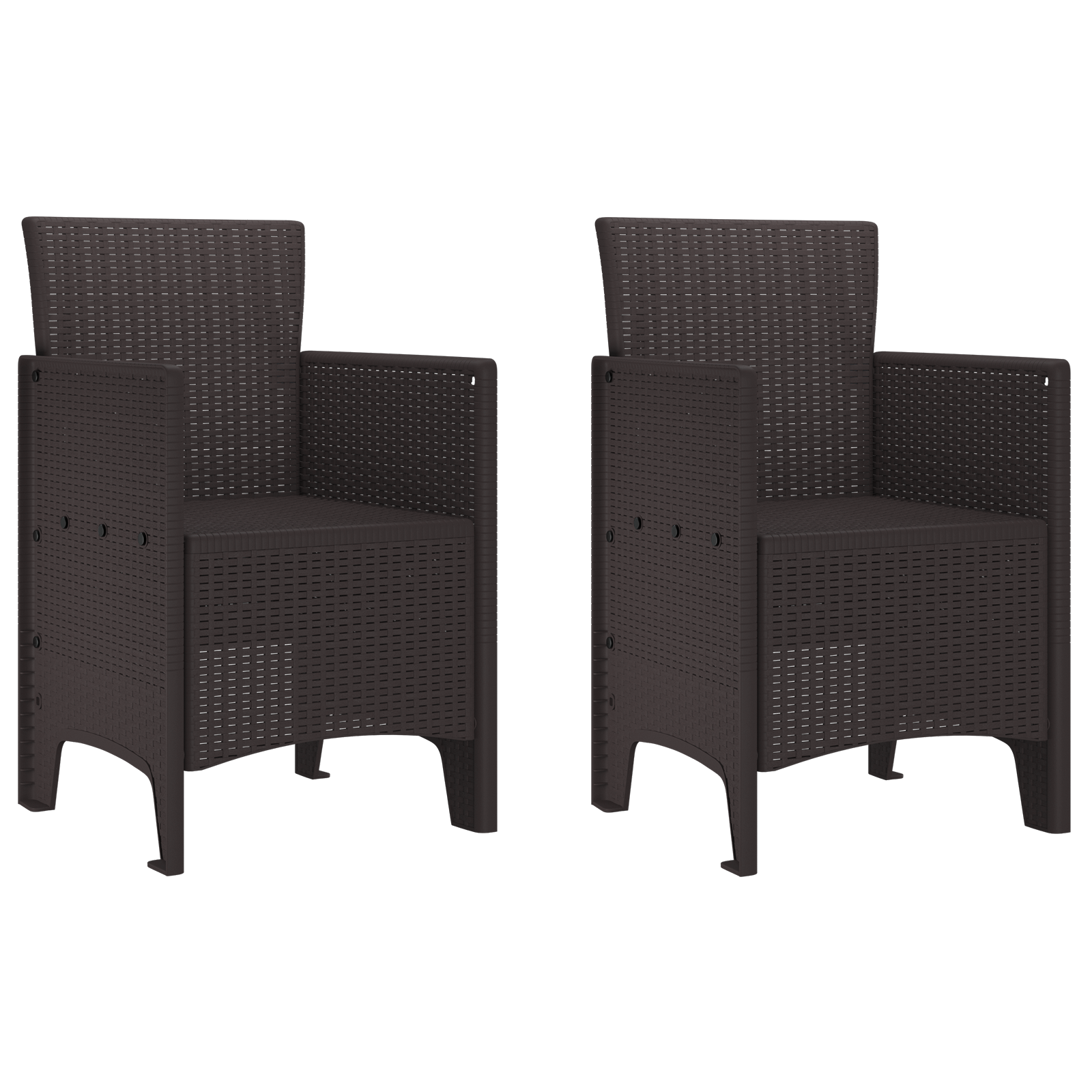 Sedie da Giardino 2 pcs Marrone Rattan