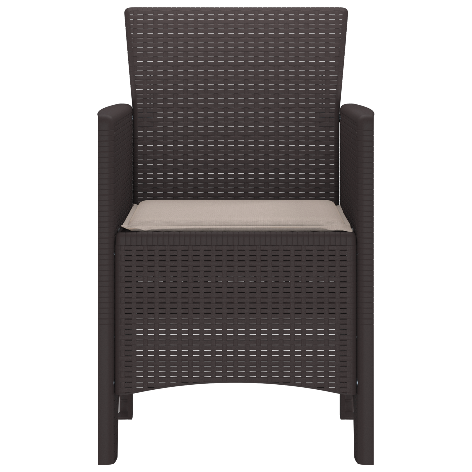 Sedie da Giardino con Cuscini 2 pz Marrone Rattan Sintetico