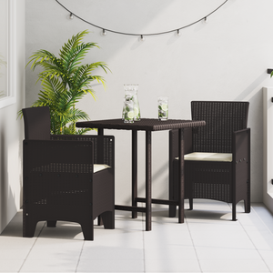 Set di 2 Sedie da giardino con cuscini in Rattan marrone