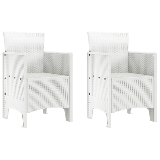 Sedie da Giardino 2 pcs in Polyrattan Bianco