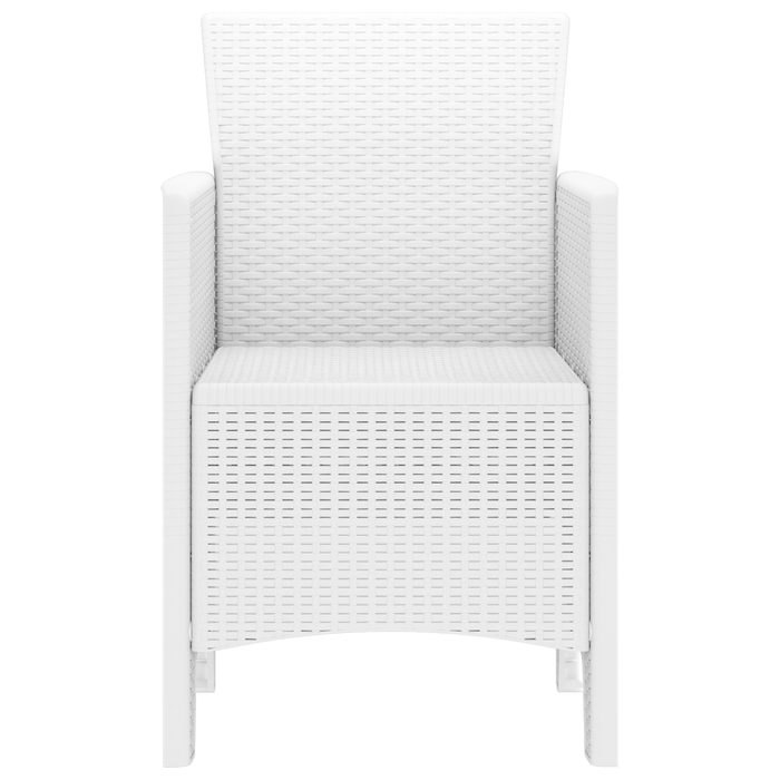 Sedie da Giardino 2 pcs in Polyrattan Bianco
