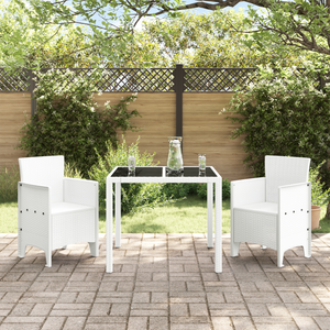 Sedie da Giardino 2 pcs in Polyrattan Bianco