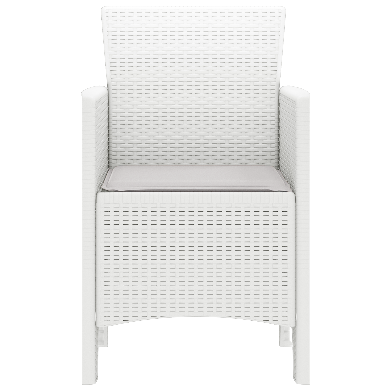 Sedie da giardino con cuscini 2 pz Bianco Polyrattan