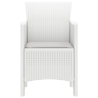 Sedie da giardino con cuscini 2 pz Bianco Polyrattan