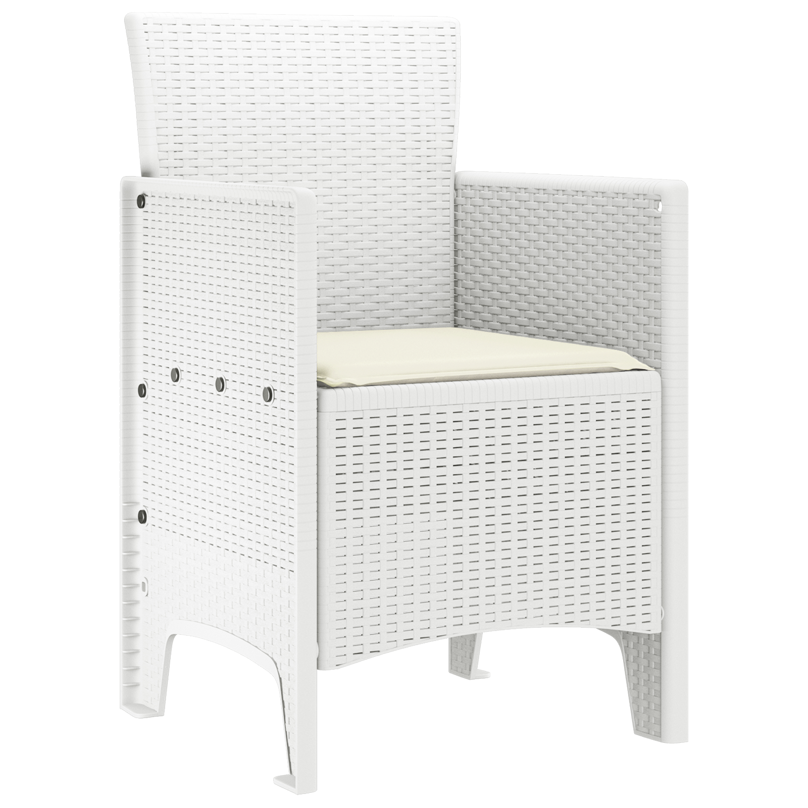 Sedie da Giardino con Cuscini 2 pz Bianco Polirattan