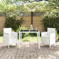 Sedie da Giardino con Cuscini 2 pz Bianco Polirattan