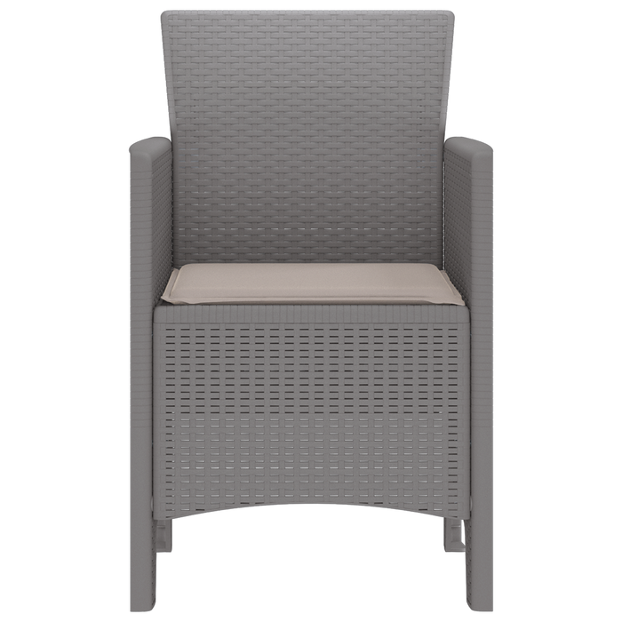 Sedie da Giardino con Cuscini 2 pz Grigio Chiaro Polyrattan