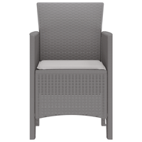 Sedie da giardino con cuscini 2 pz Grigio Chiaro Polyrattan