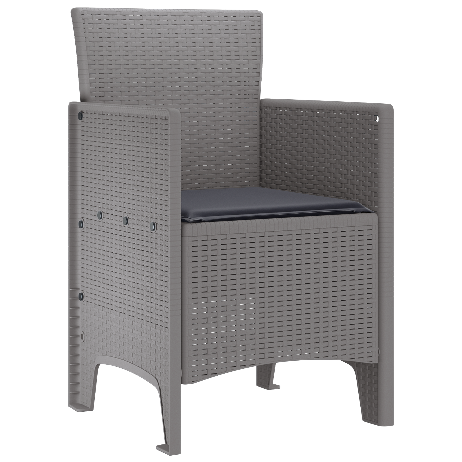 Sedie da Giardino con Cuscini 2 pz Grigio Chiaro Polyrattan