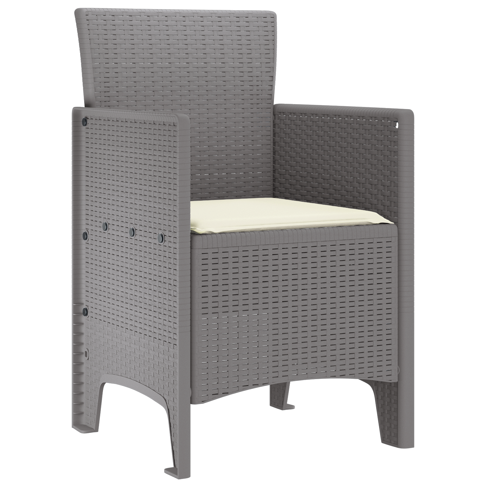Sedie da giardino con cuscini 2 pcs Grigio chiaro Polirattan