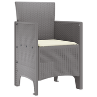 Sedie da giardino con cuscini 2 pcs Grigio chiaro Polirattan
