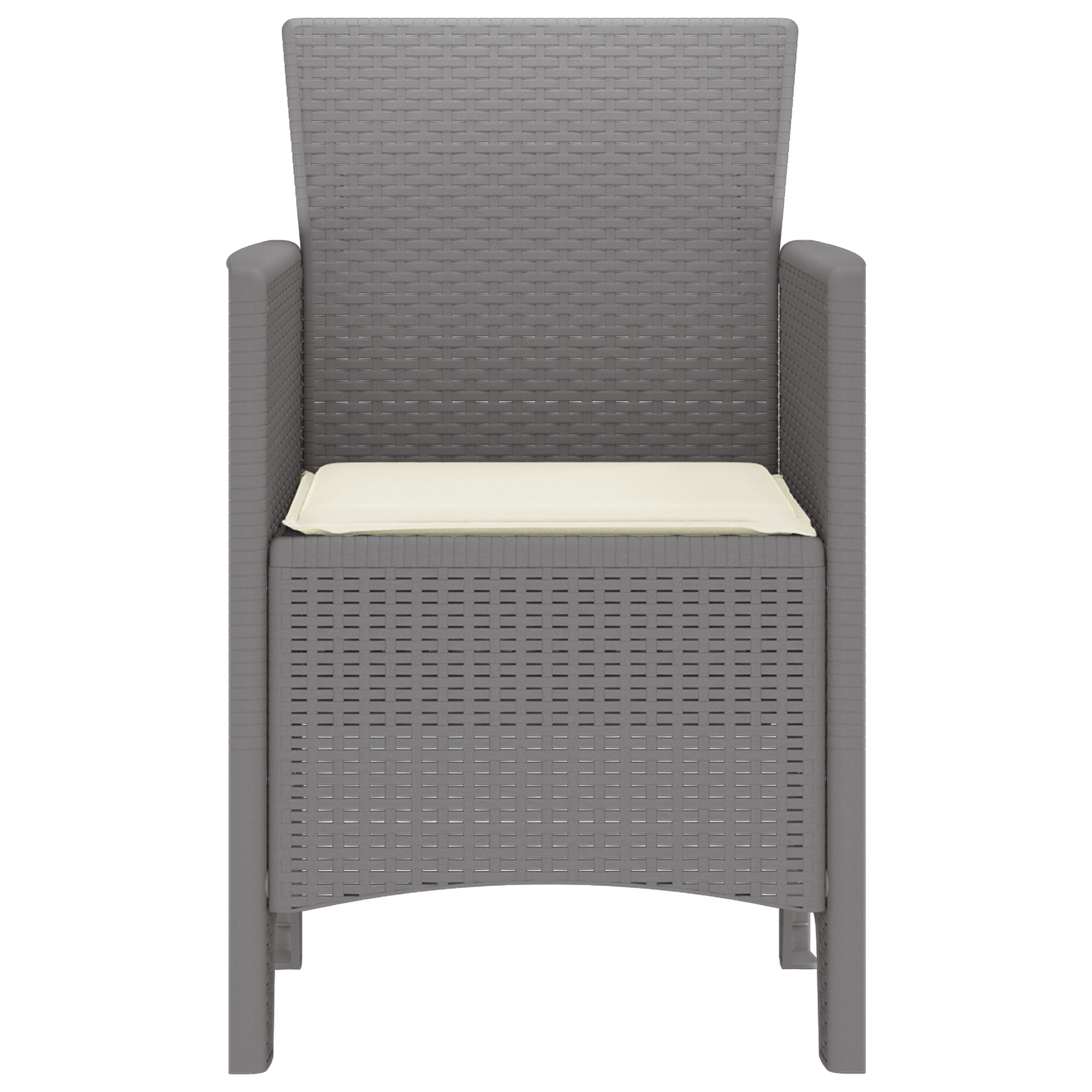 Sedie da giardino con cuscini 2 pcs Grigio chiaro Polirattan