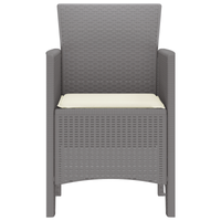 Sedie da giardino con cuscini 2 pcs Grigio chiaro Polirattan