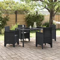 Sedie da Giardino 4 pcs Antracite Rattan Sintetico