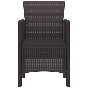 Sedie da giardino 4 pz Marrone Polirattan