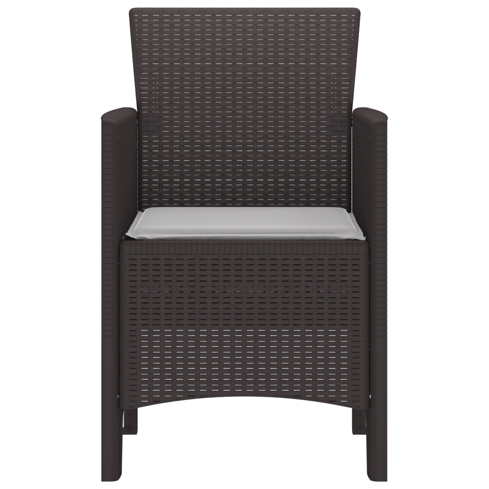 Sedie da Giardino con Cuscini 4 pz Marrone Poly Rattan