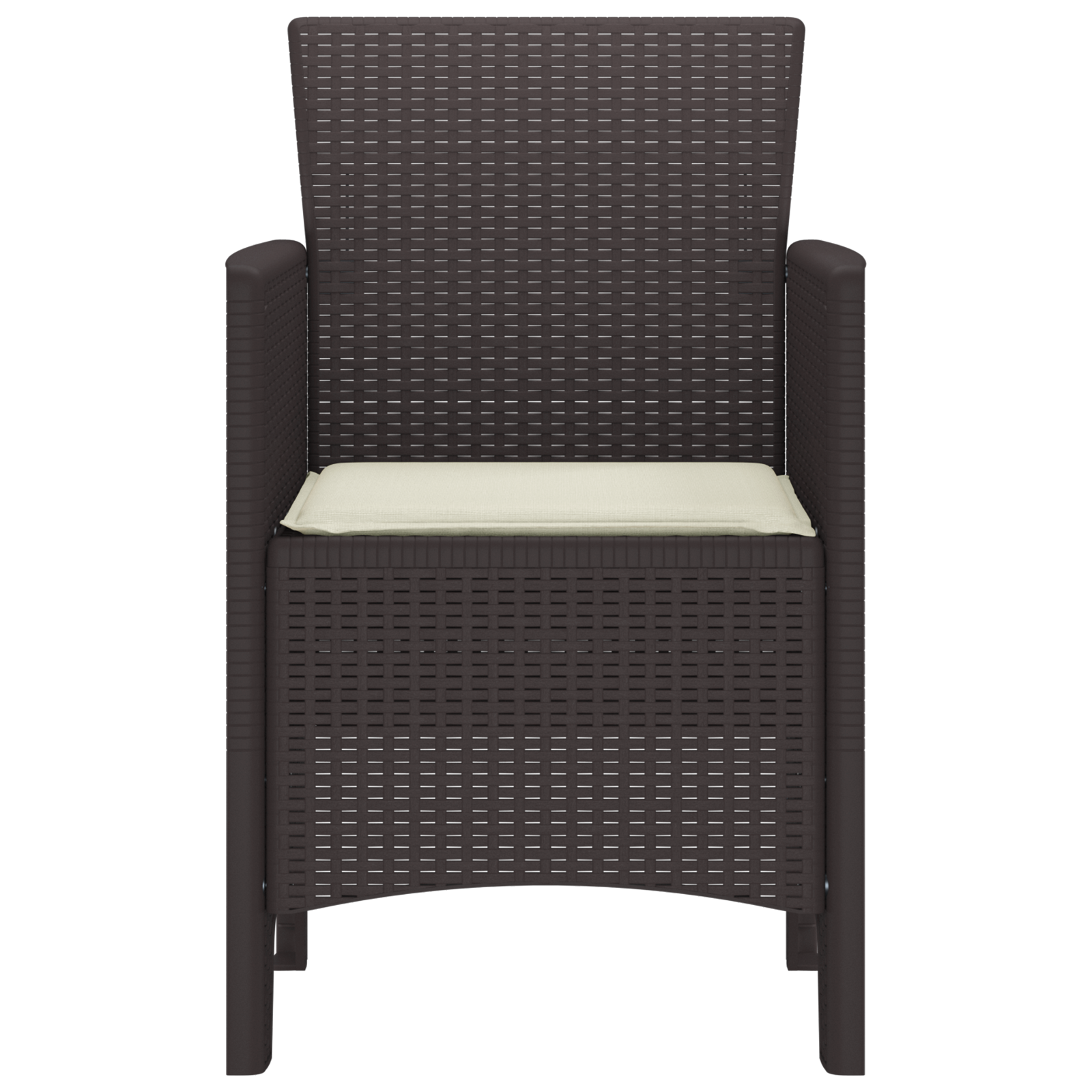 Sedie da Giardino con Cuscini 4 pz Marrone Polirattan