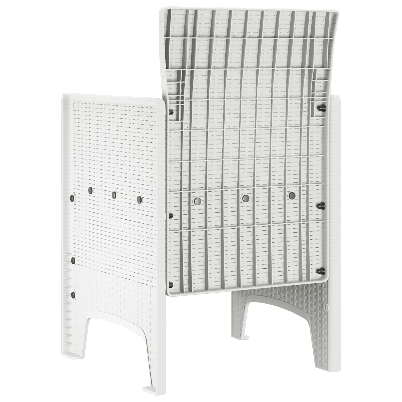 Sedie da giardino con cuscini 4 pcs Rattan Polietilene Bianco