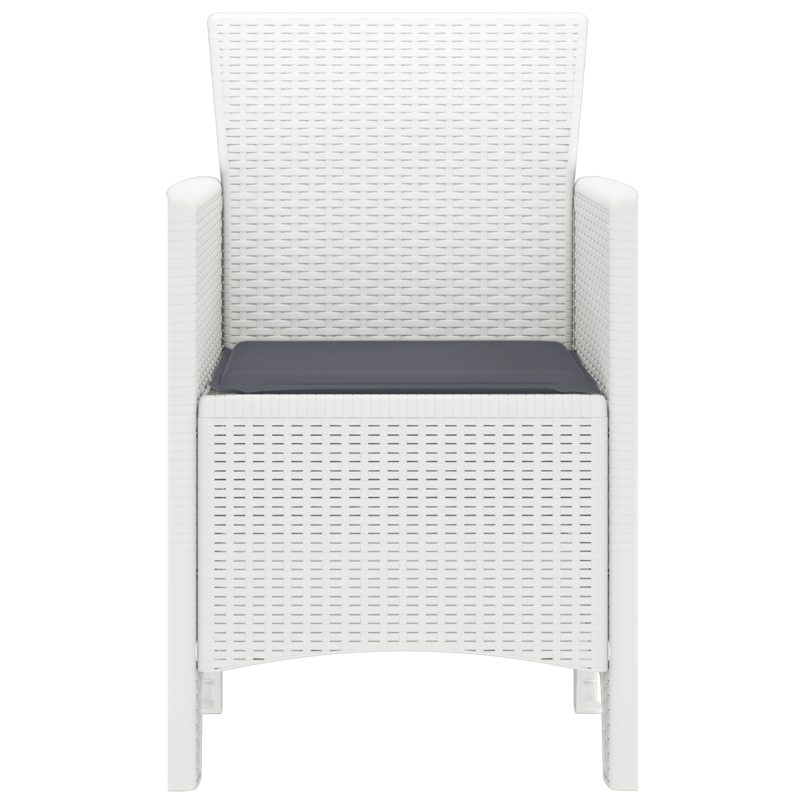 Sedie da giardino con cuscini 4 pcs Rattan Polietilene Bianco