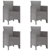 Set di Sedie da Giardino 4 pcs Grigio Chiaro in Polirattan
