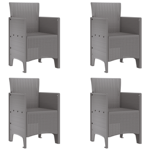Set di Sedie da Giardino 4 pcs Grigio Chiaro in Polirattan