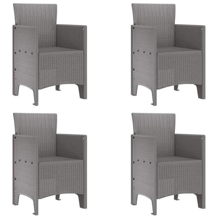 Set di Sedie da Giardino 4 pcs Grigio Chiaro in Polirattan