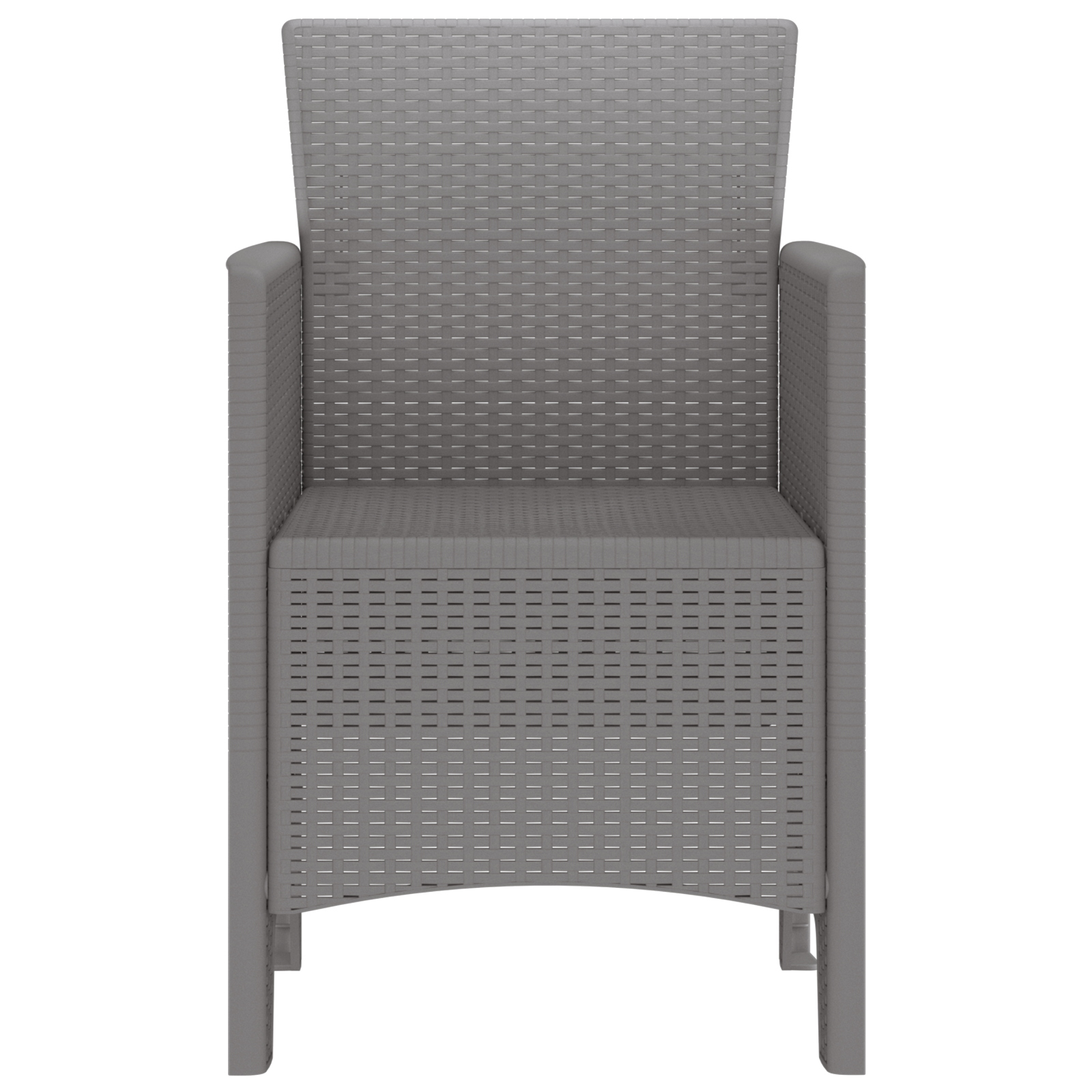 Set di Sedie da Giardino 4 pcs Grigio Chiaro in Polirattan