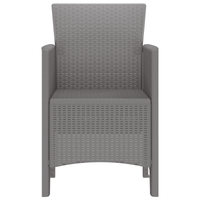 Set di Sedie da Giardino 4 pcs Grigio Chiaro in Polirattan