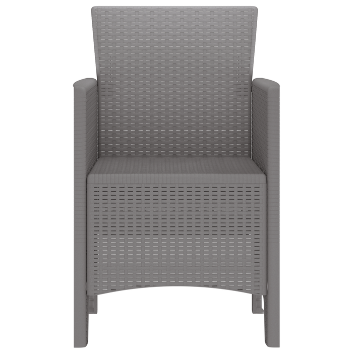 Set di Sedie da Giardino 4 pcs Grigio Chiaro in Polirattan