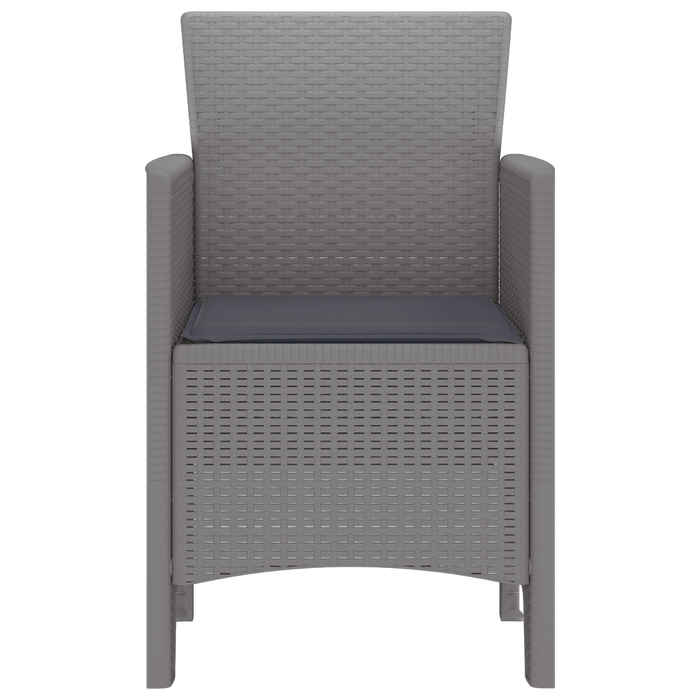 Sedie da giardino con cuscini 4 pz Grigio chiaro Polyrattan