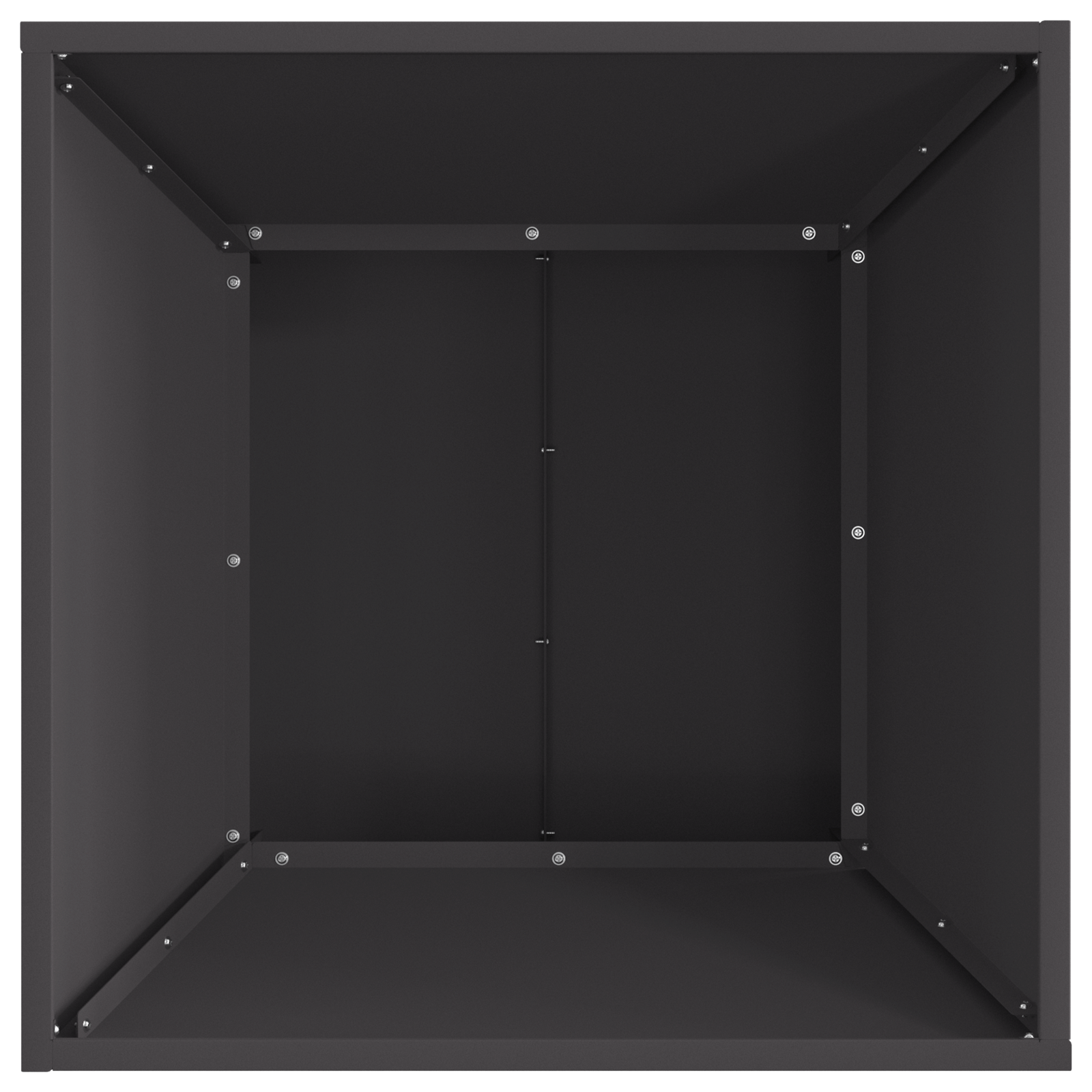 Focolare Quadrato Nero 60x60x35 cm in Acciaio