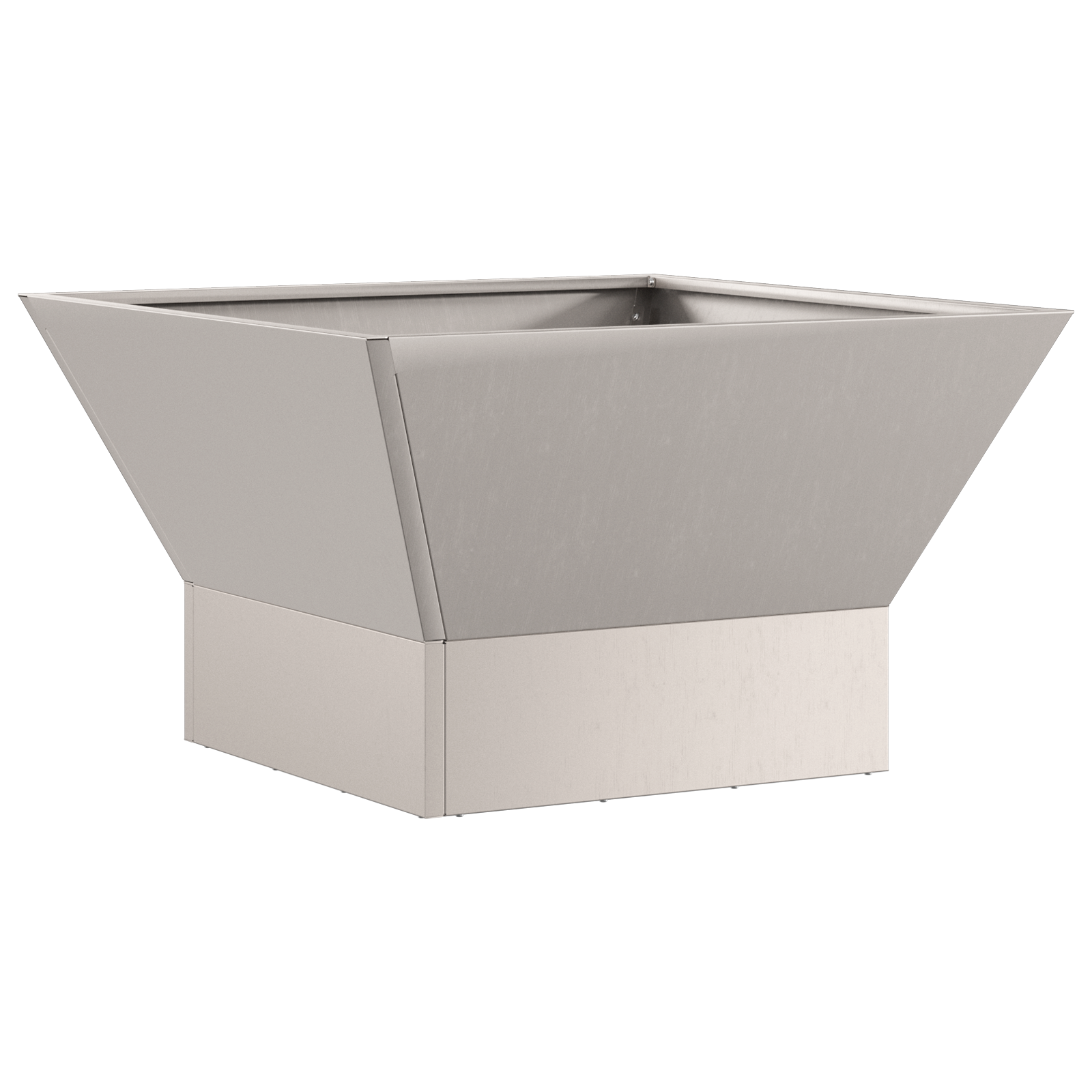 Focolare quadrato marrone 60x60x35 cm in acciaio antiruggine