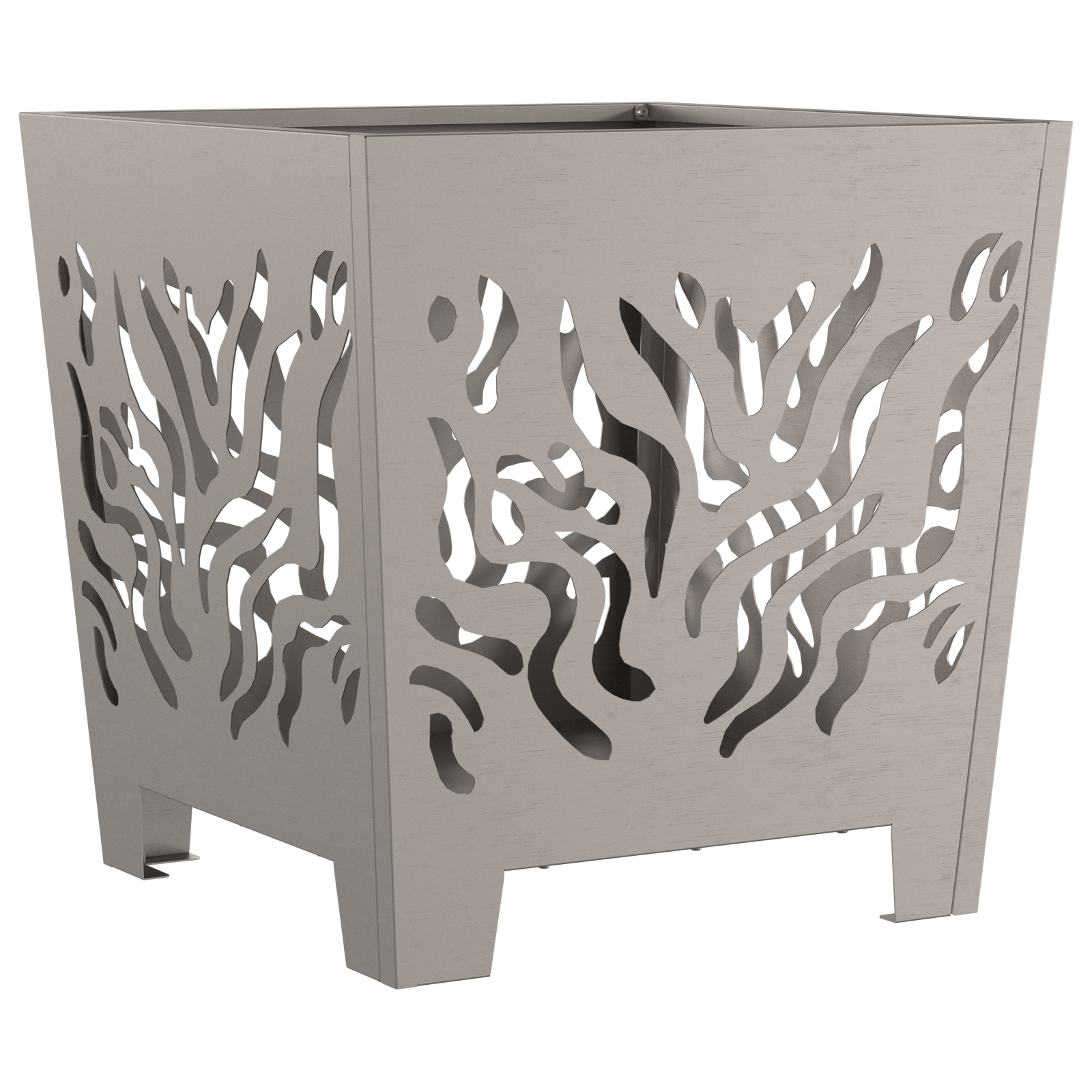 Focolaio Quadrato 40x40x40 cm in Acciaio Invecchiato