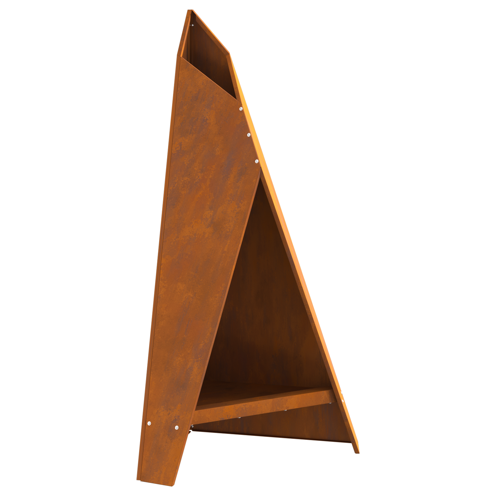 Piramide per Focolare Nera 58x36x100 cm Acciaio