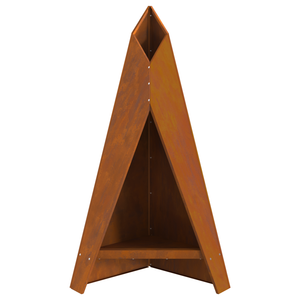 Piramide per Focolare Nera 58x36x100 cm Acciaio