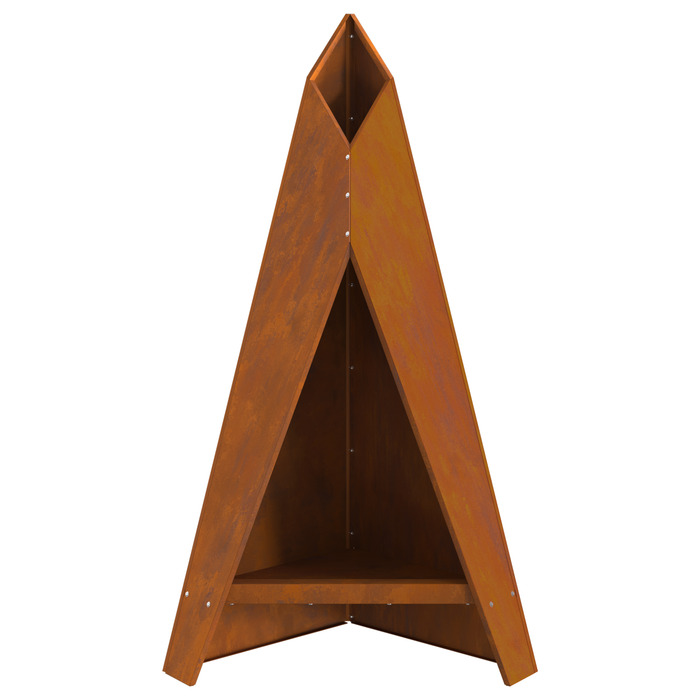 Piramide per Focolare Nera 58x36x100 cm Acciaio