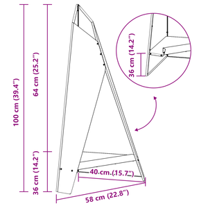 Piramide per Focolare Nera 58x36x100 cm Acciaio