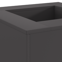 Braciere Quadrato Nero 60x60x30 cm Acciaio