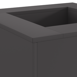 Braciere Quadrato Nero 60x60x30 cm Acciaio