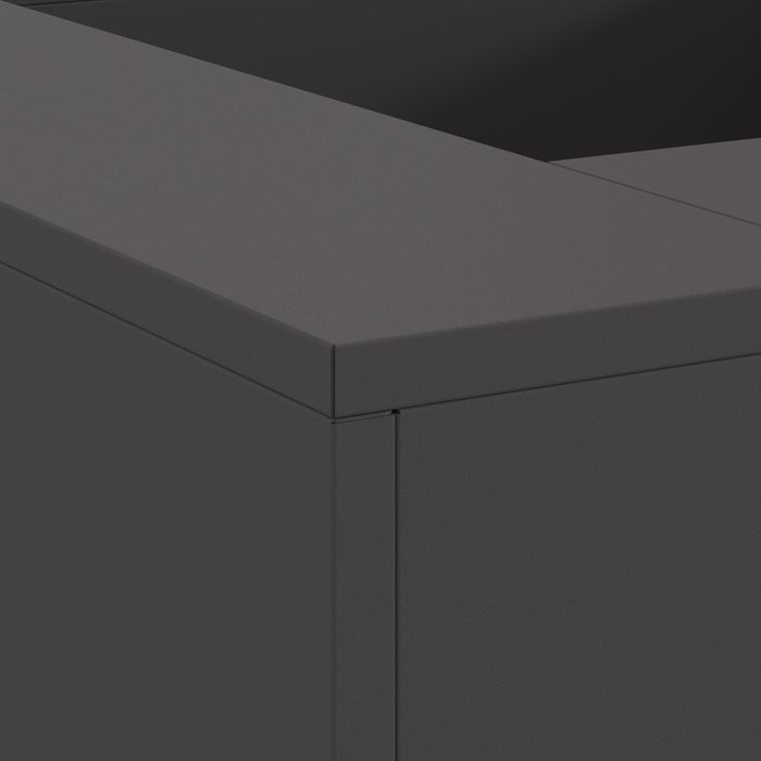 Fuoco Fossa Quadrata Nera 80x80x40 cm Acciaio