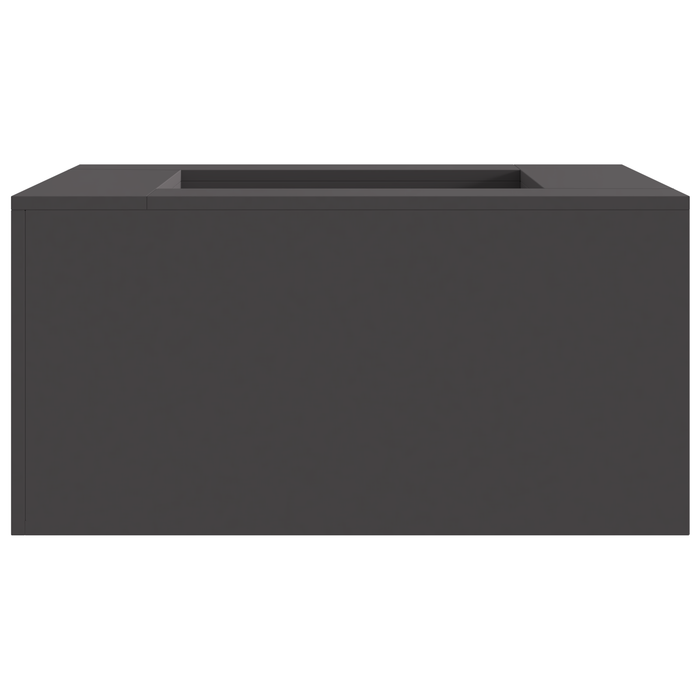 Fuoco Fossa Quadrata Nera 80x80x40 cm Acciaio