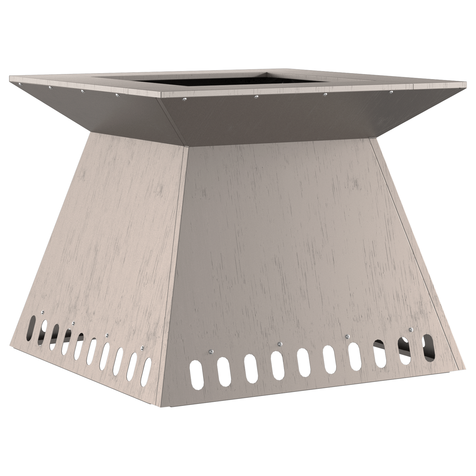 Focolare 60x60x50 cm Acciaio Invecchiato