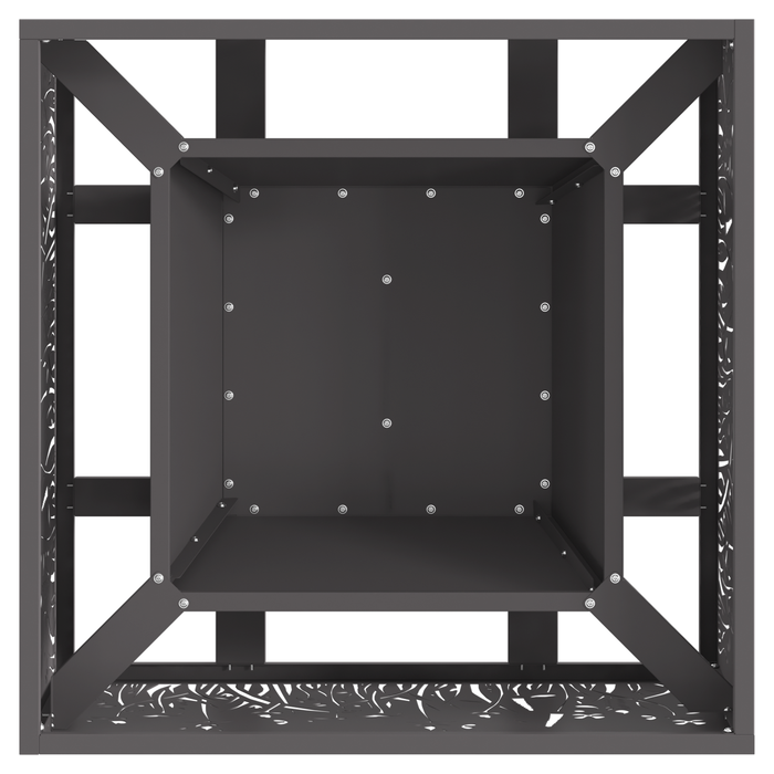 Focolare Quadrato Nero 60x60x30 cm in Acciaio