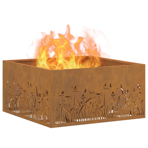 Braciere Quadrato 60x60x30 cm Acciaio Inossidabile