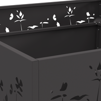 Caminetto Quadrato Nero 80x80x30 cm in Acciaio