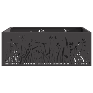 Caminetto Quadrato Nero 80x80x30 cm in Acciaio