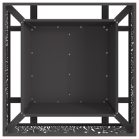 Caminetto Quadrato Nero 80x80x30 cm in Acciaio