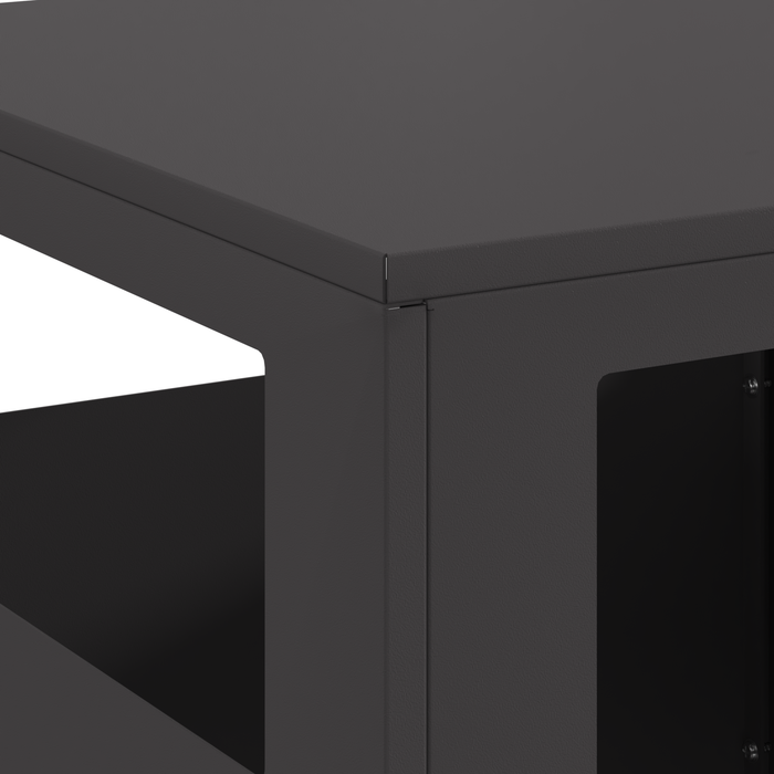 Focolare Quadrato Nero 35x35x100 cm Acciaio