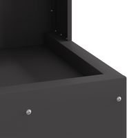 Focolare Quadrato Nero 35x35x100 cm Acciaio