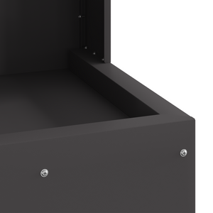 Focolare Quadrato Nero 35x35x100 cm Acciaio